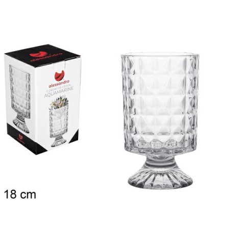 VASO DI VETRO AQUAMARINE 18 CM
